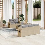 vidaXL 6-dijelni set vrtnih sofa s jastucima bež od poliratana | shoptok.hr