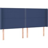  Vzglavje z ušesi modro 203x16x118/128 cm blago, (20933328) | Shoptok.si