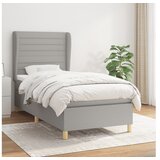  Krevet s oprugama i madracem svjetlosivi 100x200 cm od tkanine | shoptok.hr