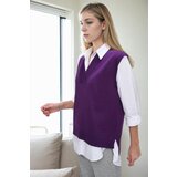 Dewberry 32632 Knitwear Womens Sweater-PURPLE Cijene