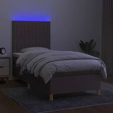  box spring s madracem LED smeđesivi 80 x 200 cm tkanina | shoptok.hr