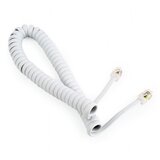 Gembird spiralni kabl za slusalicu 2m sa konektorima RJ-10, TC4P4CS-2M-W, white, GEMBIRD | Eponuda.ba