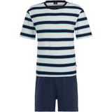 H.I.S Kratka pidžama mornarsko plava / azur / svijetlosiva / bijela