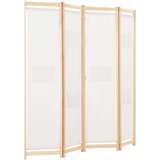 vidaXL Sobna pregrada s 4 panela od tkanine 160 x 170 x 4 cm krem | shoptok.hr