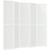  Sklopiva sobna pregrada 5 panela japanski stil 200x170cm bijela | shoptok.hr