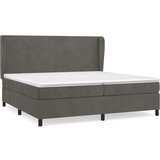  Box spring postelja z vzmetnico temno siva 200x200 cm žamet, (20788786) | Shoptok.si