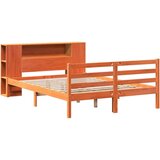 vidaXL Knjižna postelja brez vzmetnice vošč. rjava 120x190 cm borovina | Shoptok.si
