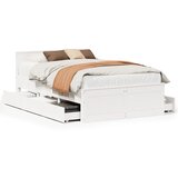 vidaXL Posteljni okvir brez vzmetnice z vzglavjem 135x190 cm borovina, (21321664) | Shoptok.si