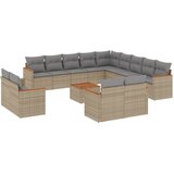  14-dijelni set vrtnih sofa s jastucima poliratan Bež | shoptok.hr