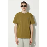 MAISON KITSUNÉ Pamučna majica Bold Fox Head Patch Comfort Tee Shirt za muškarce, boja: zelena, s aplikacijom, MM00127KJ0118