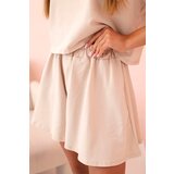 Kesi Włoski Women's cotton set with wide shorts beige | shoptok.hr
