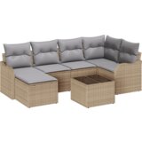  7 komadna vrtna sofa set s jastucima crni poly ratan | shoptok.hr