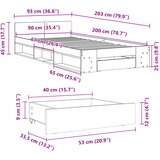  Okvir kreveta s ladicom bijeli 90 x 200 cm konstruirano drvo | shoptok.hr