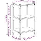 vidaXL Knjigovni omar artisan hrast 40 x 33 x 70.5 cm Konstruiran les | Shoptok.si