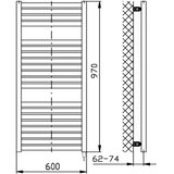 Aqualine električni radijator za kupatilo tondi-e 400W 97x60 cm mat crni | Eponuda.com