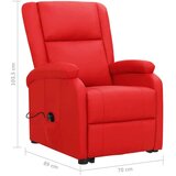  Fotelja na podizanje od umjetne kože crvena | shoptok.hr