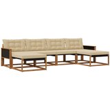 vidaXL Zunanja garnitura za sedenje z blazino 6 pcs Naravna in bež, (5000273109) | Shoptok.si