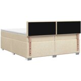  Boxspring krevet s madracem Krem 200 x 200 cm Tkanina Slike