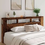 vidaXL LED posteljno vzglavje starinski les 220x18,5x103,5 cm inž. les | Shoptok.si
