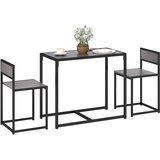 HOMCOM jedilni komplet kovina, MDF 90D x 47Š x 76V cm Siv, (5000242604) | Shoptok.si
