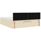  Otomanski okvir kreveta s madracima krem 200x200cm od tkanine | shoptok.hr