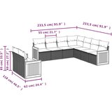  9-dijelni set vrtnih sofa s jastucima bež od poliratana | shoptok.hr