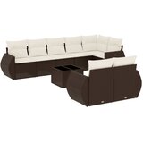  9-dijelni set vrtnih sofa s jastucima poliratan smeđi | shoptok.hr