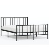 The Living Store Kovinski posteljni okvir z vzglavjem in vznožjem črn 140x200 cm - Posteljni Okvir, (21527143) | Shoptok.si