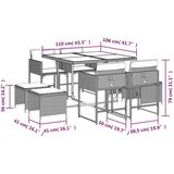  9-dijelni vrtni blagovaonski set s jastucima crni od poliratana | shoptok.hr