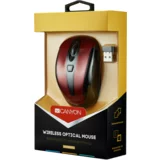 Canyon MSO-W6 2.4GHz wireless optical mouse with 6 buttons, DPI 800/1200/1600, Red, 92*55*35mm, 0.054kg
