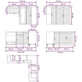  Kuhinjska jedinica LUCCA 8 kom. Bijela visokog sjaja - Bijela visokog sjaja 100 cm | shoptok.hr