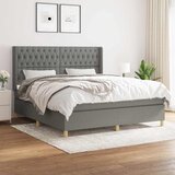  Okvir kreveta s oprugama i madrac svjetlosivi 180x200cm tkanina | shoptok.hr