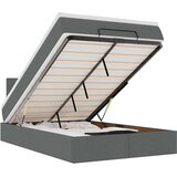 vidaXL Otomanski posteljni okvir z vzmetnico siv 120x200 cm blago | Shoptok.si