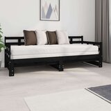  Dnevni ležaj na izvlačenje crni 2x (80x200) cm masivna borovina | shoptok.hr