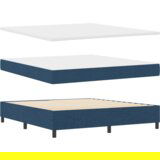  Box Spring Postelja z Vzmetnico - Modra - 180x200 cm - Tkanina, (22052192) | Shoptok.si