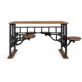 GINER Y COLOMER Jedilna miza iz mangovega lesa z železnimi nogami, 130 cm, (22147150) Cene