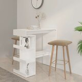  Barski stol sa stalkom za pohranu sjajni bijeli 100x50x101,5 cm Cijene