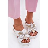 ARTIKER Leather Women's Wedge Sandals With Decorative Flower 52C0537 White | Eponuda.ba