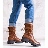 Gemre Brown eco-leather ankle boots Sahera | ePonuda.com