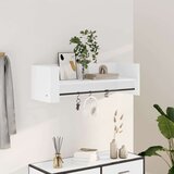 vidaXL Stenska polica bela 100x35x30,5 cm inženirski les | Shoptok.si