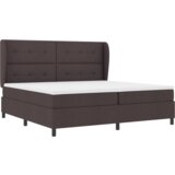  Box Spring postelja z vzmetnico v temno rjavi barvi, 200x200 cm tkanina, (22051756) | Shoptok.si