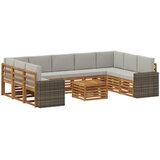  Setovi sofa 10 pcs Prirodna i svjetlosiva Čvrsto drvo akacije | Eponuda.com
