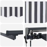  Skrovita tenda Antracit i bijelo 450 × 300 cm Poliester i metal - Antracit i bijela (antracitni okvir) 4 5 × 3 m Električna | shoptok.hr
