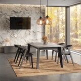 TemaHome Črna raztegljiva jedilna miza z mizno ploščo v betonskem dekorju 100x180 cm Shadow – | Shoptok.si