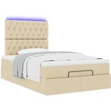 vidaXL Otomanski okvir kreveta s madraca krem 120x200cm od tkanine | shoptok.hr