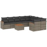 Maison Chic Seti vrtnega pohištva - Vrtna garnitura - Vrtni pohištvo set 10-delna z blazinami siv poli ratan, (21812510) | Shoptok.si