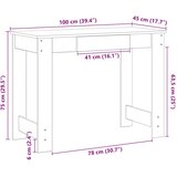  Radni stol boja betona 100x45x75 cm od konstruiranog drva | shoptok.hr