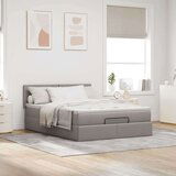 vidaXL Otomanski posteljni okvir z vzmetnico taupe 140x200 cm blago Cene