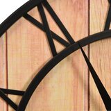vidaXL Zidni sat 39 cm smeđe-crni MDF i željezo | shoptok.hr