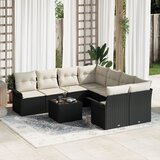 vidaXL 9 Komad Vrtni Sofa Set s Jastučićima Crni Poli Ratan Cijene